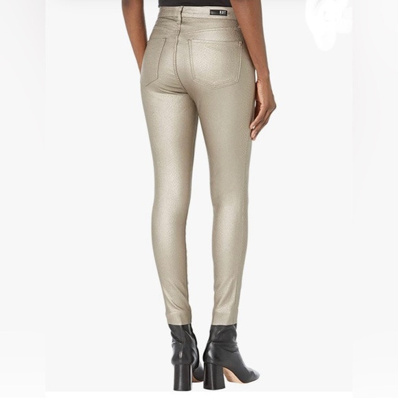 KUT from the KLOTH Connie Coated Fab AB Ankle Skinny Raw Hem in Metallic Bronze - Picture 5 of 6
